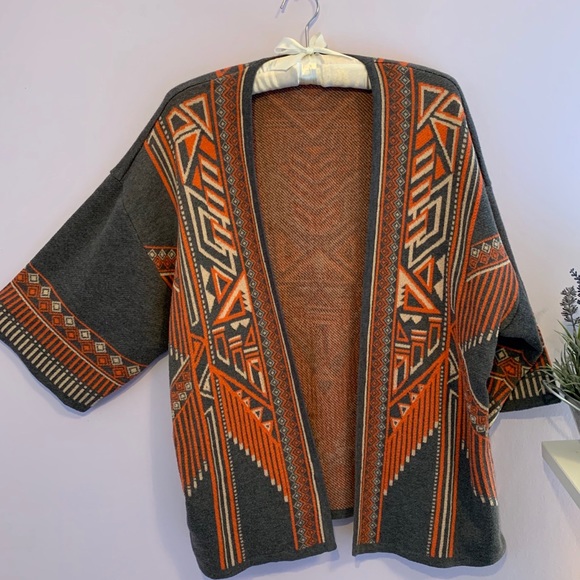 Jealous Tomato Gray and Orange cardigan - Picture 1 of 3
